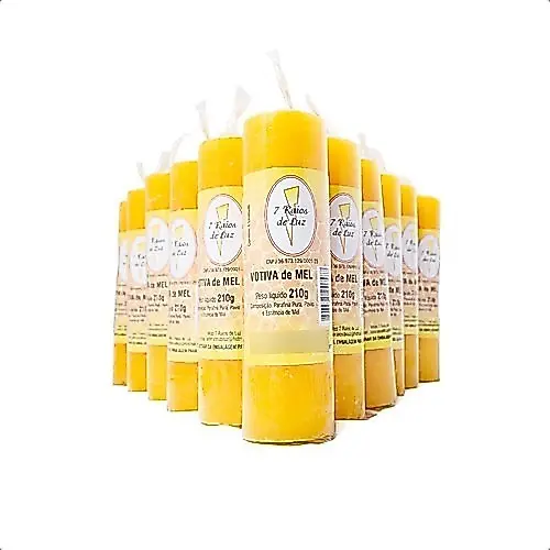 Kit 6 Velas Votivas 7 Dias Mel 210g Religiosa Aromática Prece Fé Espiritualidade Alta Qualidade