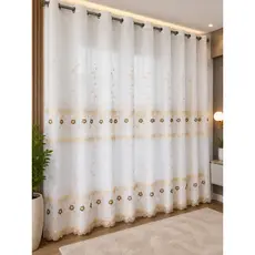 Cortina Bordada Com Forro de Microfibra sala ou quarto 3,00 Larg × 2,60 alt