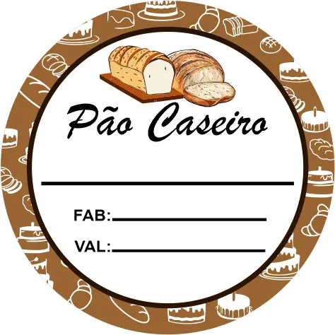 Etiquetas Adesivas Pão caseiro| Adesivo Personalizado Logo
