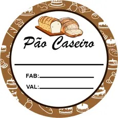 Etiquetas Adesivas Pão caseiro| Adesivo Personalizado Logo