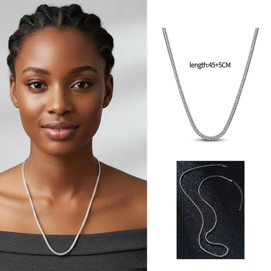 Colar feminino S925 prata esterlina colar simples adequado para qualquer ocasião presente de aniversário