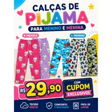 Kit com 3 Calças Infantis de Elanca – Inverno Meia Estação, Sortido, Modelo Unissex, Cores Menina e Menino