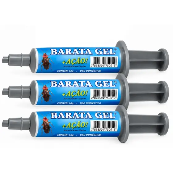 Kit com 3 Baratagel Mata Baratas