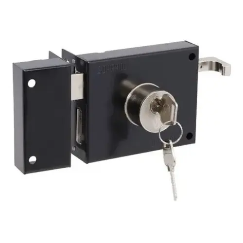 Fechadura De Portao Sobrepor Soprano 231 Inox Resistente Preto Fosco Modelo Pratice - Original