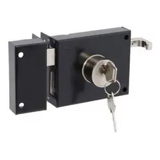 Fechadura De Portao Sobrepor Soprano 231 Inox Resistente Preto Fosco Modelo Pratice - Original