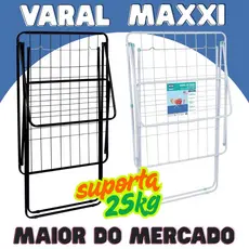 Varal De Chão MOR Grande Maxxi Com Abas Suporta 25kg de Roupas Úmidas Não Enferruja Dobrável Aço