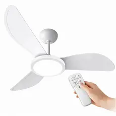 Ventilador De Teto 130W Com 3 Pás E Controle Remoto Phoenix + Lâmpada LED 3 Velocidades 127V Ou 220V