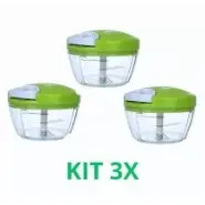 Multi Processador Alimentos Triturador Manual 3 Lâminas inox 500ml