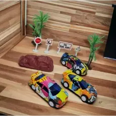 Kit Brinquedo Carros De Corrida Com Fricção De Roda + mapa e ambiente alegria e diversão garantida para as crianças meninos