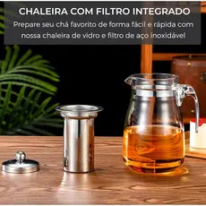 Chaleira de Vidro,500 ou 350 ML Infusor Chá(NÃO VAI AO FOGO), Chaleira Vidro com Infusor, Infusor