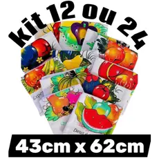 Panos De Prato grande bainha 4 lados Estampado 0,42cmX0,63cm estampas sortidos 100% algodão