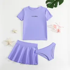 HT VEST Conjunto de 3 Peças de Praia Juvenil Feminino com Saia e Camisa - J3010
