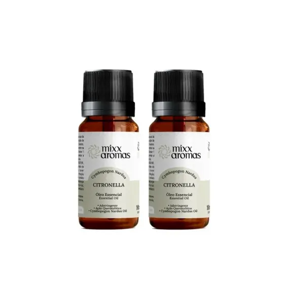 Kit 2 óleo essencial citronela 100% puro vegano 10ml mixx aromas