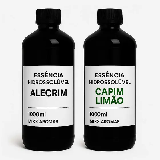 KIT 02 ESSENCIA HIDROSSOLUVEL 1000ML ALECRIM E CAPIM LIMAO