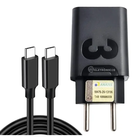 Moto g55 Carregador + Cabo 30w Tipo C Turbo Compatível USB-C