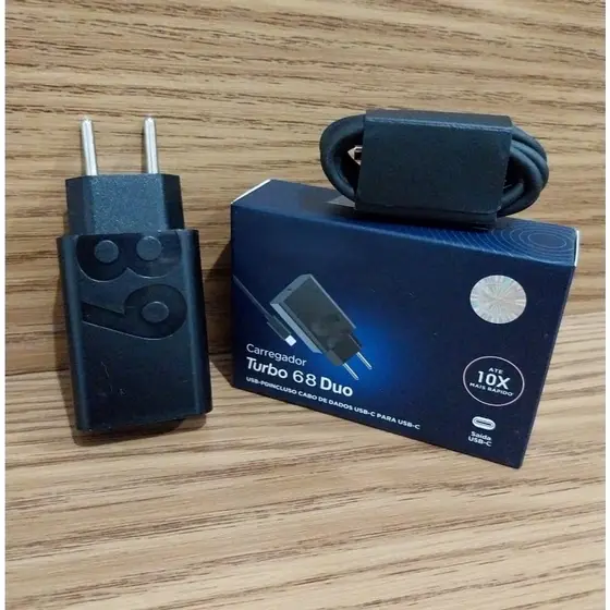 Carregador USB Tipo C 68W Turbo Compatível Moto Edge 30