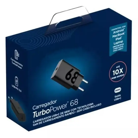 Carregador USB Tipo C 68W Turbo Compatível Moto G34