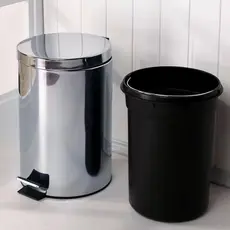 Lixeira Inox 3L 5L 12 Litros Cesto de Lixo Balde Removível Redonda Banheiro Cozinha Sala Escritório