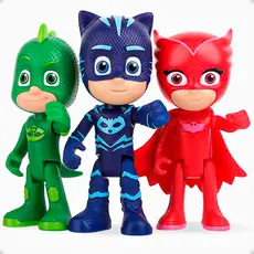 Bonecos Pjmasks Menino Gato Corujita Lagartixo 15cm