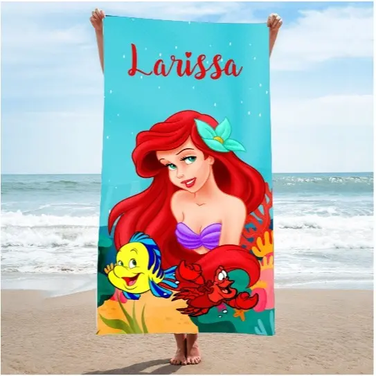 Toalha de Banho  Praia e Piscina Infantil  Personalizada com seu nome ou apelido