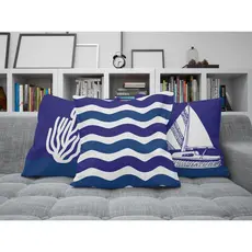 Kit 3 Capas De Almofadas Casa de Praia Capa decorativa modelo praia
