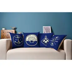Kit 4 Capas De Almofadas Decorativas Para Casa De Praia Chic 45x45