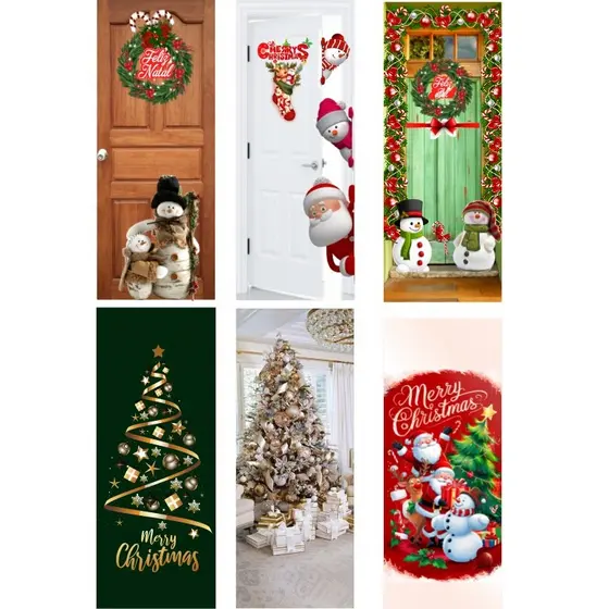 Capa Decorativa de Natal para Porta Decoração Festiva para Casa