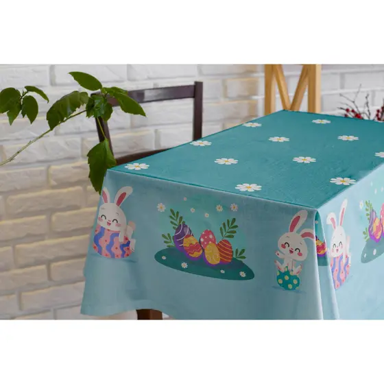 Toalha de Mesa Retangular Páscoa 6 Lugares 2,20x1,50m Decorativa