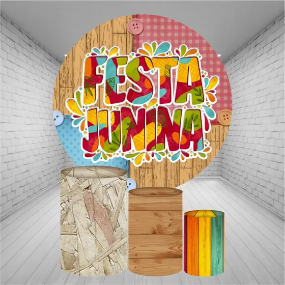 Capa Painel Festa Junina Arraiá Decoração Tematica São João Tecido Sublimado