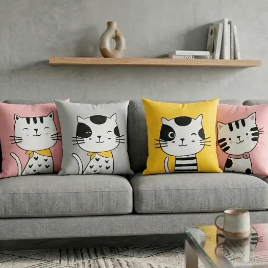 Capas de Almofada Kit 45x45 Decorativas Luxo para Sofá Estampadas 4 Unidades