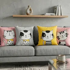 Capas de Almofada Kit 45x45 Decorativas Luxo para Sofá Estampadas 4 Unidades