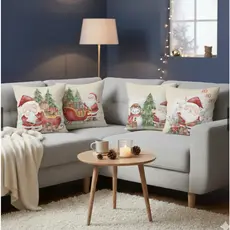 Kit 4 Capas de Almofada Natal  Decorativas 45x45 Decoração de Sala, Sofá e Ambientes