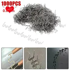 1000pcs 0.6mm S Grampos De Onda Para Carroçaria De Pára-Choques Kit De Reparo De Grampeadores De Plástico 0.6mm