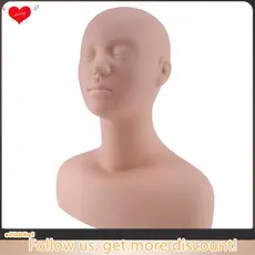 Manequim Profissional De Silicone Para Exercício De Ombro E Cabeça Extensão De Maquiagem , Cílios Exercícios De Massagem