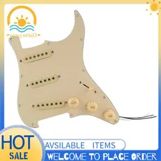 Captadores Pickguard De Guitarra Elétrica Carregados Conjunto De Placa De Arranhões Pré-Fiado SSS Amarelo
