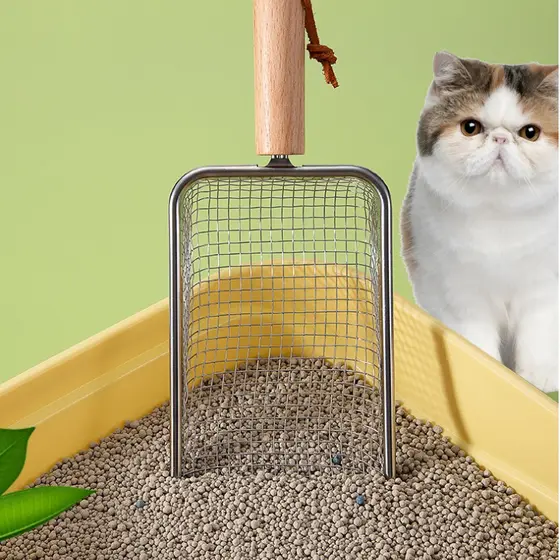 Peneira pá Areia Coletora Higiênica Pet Gato Cachorro Lagarto Aço Inox - Caixa de Areia