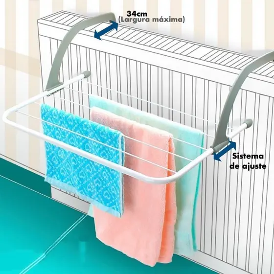 Varal Portátil De Janela Apartamento Varanda Seca Roupas Retrátil