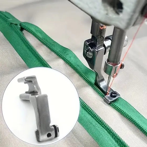 Calcador Zíper Invisível Regulável Lado Esquerda/Direito para Máquina Reta Industrial