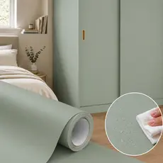 Papel de Parede Adesivo Revestimento Liso Verde Musgo