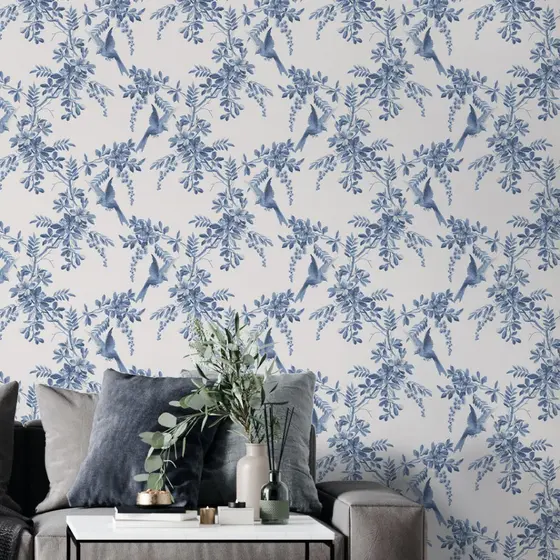 Papel de Parede Adesivo Lavável Autocolante Estampa Floral/Florais Delicados Decoração Sala Quarto