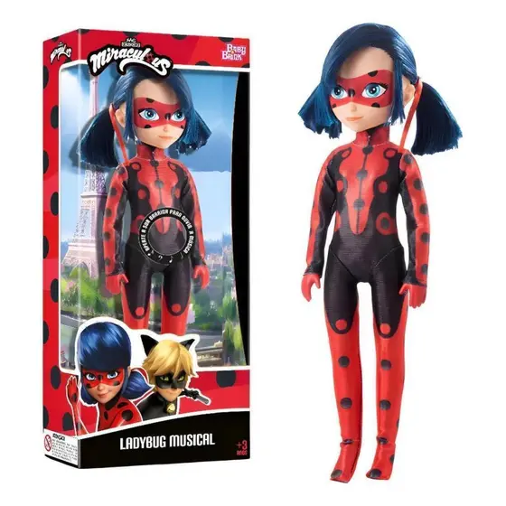 Boneca Ladybug Músical 45cm Miraculous Baby Brink Vermelho