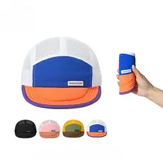 Boné Masculino Aba Curta Five Panel Nylon Malha Corrida Praia Ciclismo Moda Camping Viagem Feminino Chapéu
