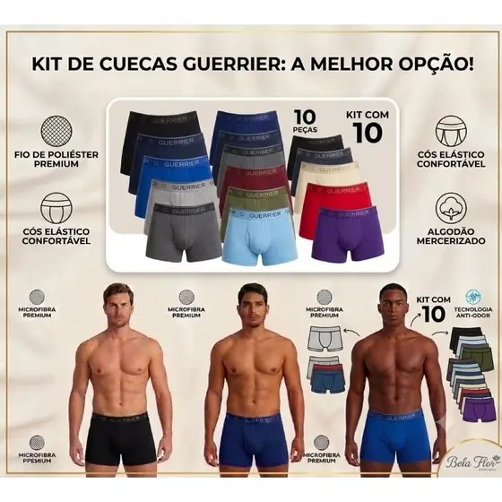 Kit 10 Cuecas Boxer Masculina Atacado Confortável Barato Promoção