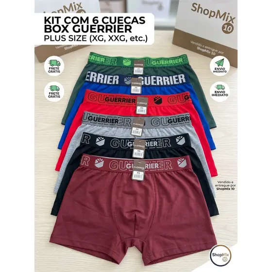 Kit 6 Cuecas Boxers Masculinas  Plus Size Atacado Confortável