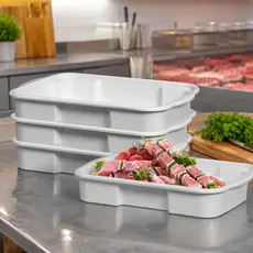 Kit Bandejas Empilhavel 6 Litros De Plástico Salgados Congelados Carnes