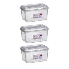 Caixas Organizadoras 3 Litros Transparente Tampa Com Trava Multiuso Organizador