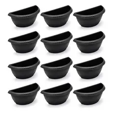 Kit Vasos Parede Meia Lua 3,3 Litros Jardim Vertical Plástico Resistente
