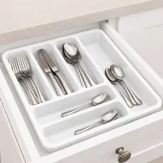 Porta Talheres Organizador De Gaveta 6 Divisórias Cozinha Suporta Para Talheres Plástico