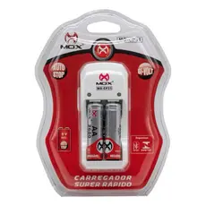 Carregador de Pilhas AA/AAA + 2 pilhas MOX MO-CP31