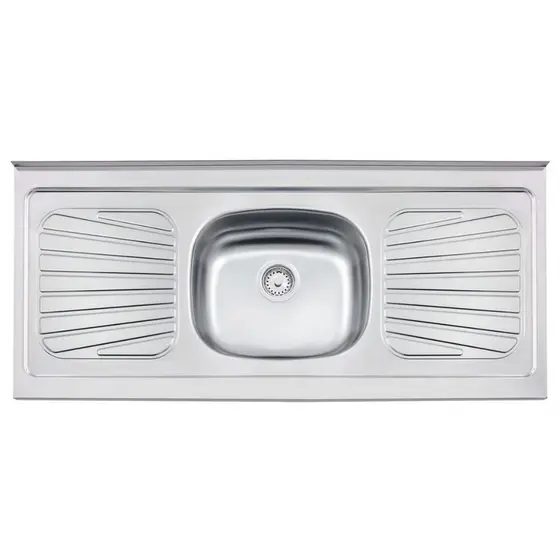 Pia de Apoio New Raggi 40 Aço Inox Pré Polido 120x52cm com Válvula - Tramontina 93041/527